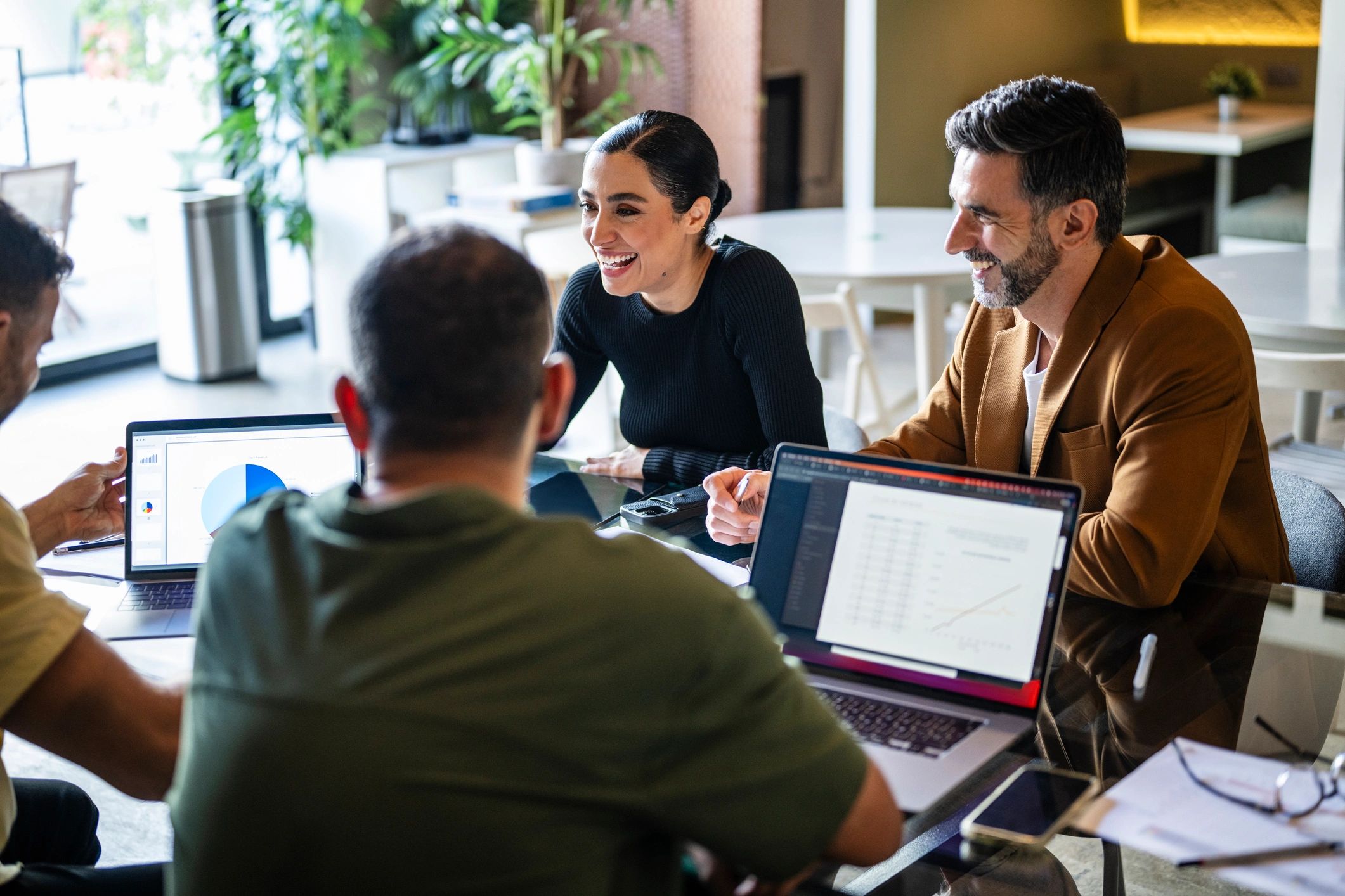 Technology consulting team collaborating in a meeting